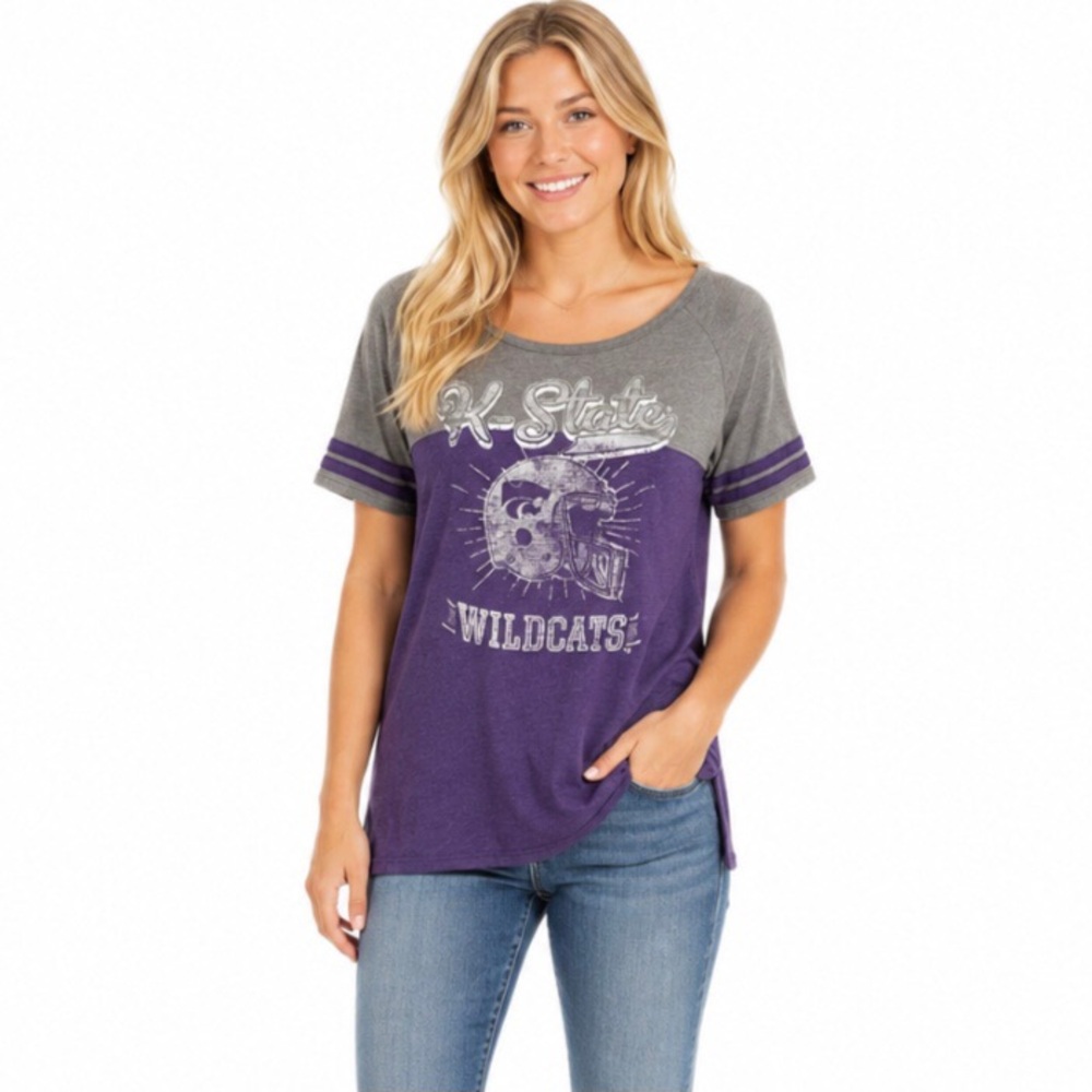 Kansas State Wildcats Womens T Shirt Size Medium 8/10 Jersey Style Football New